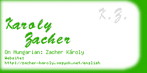 karoly zacher business card