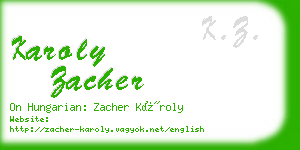 karoly zacher business card